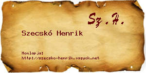 Szecskó Henrik névjegykártya