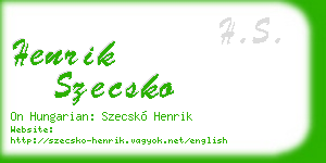 henrik szecsko business card